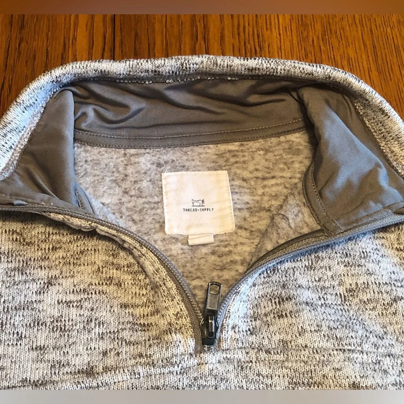 Thread + Supply Gray Quarter Zip Sweatshirt - Picture 2 of 5